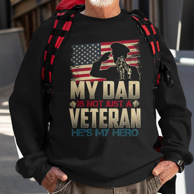 Military Family Veteran Support My Dad Us Veteran My Hero V2 Men Women Sweatshirt Graphic Print Unisex Gifts for Old Men