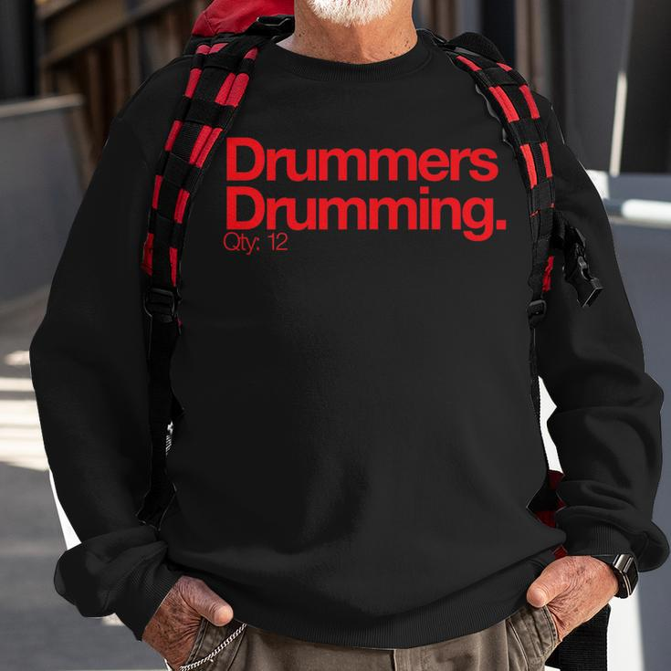 Minimalist Christmas- Drummers Drumming Q 12 Men Women Sweatshirt Graphic Print Unisex Gifts for Old Men