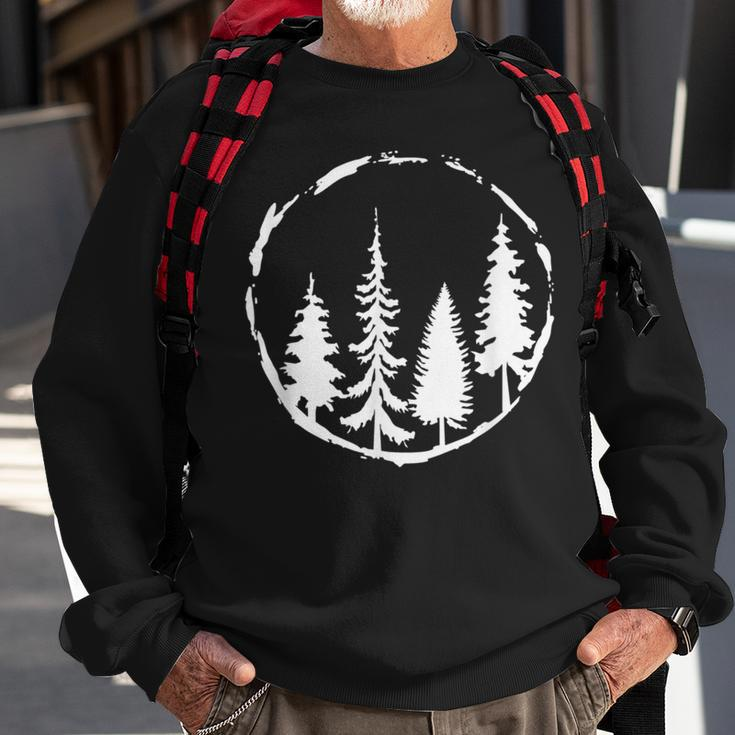 Minimalist Tree Design Forest Outdoors And Nature Graphic Sweatshirt Gifts for Old Men