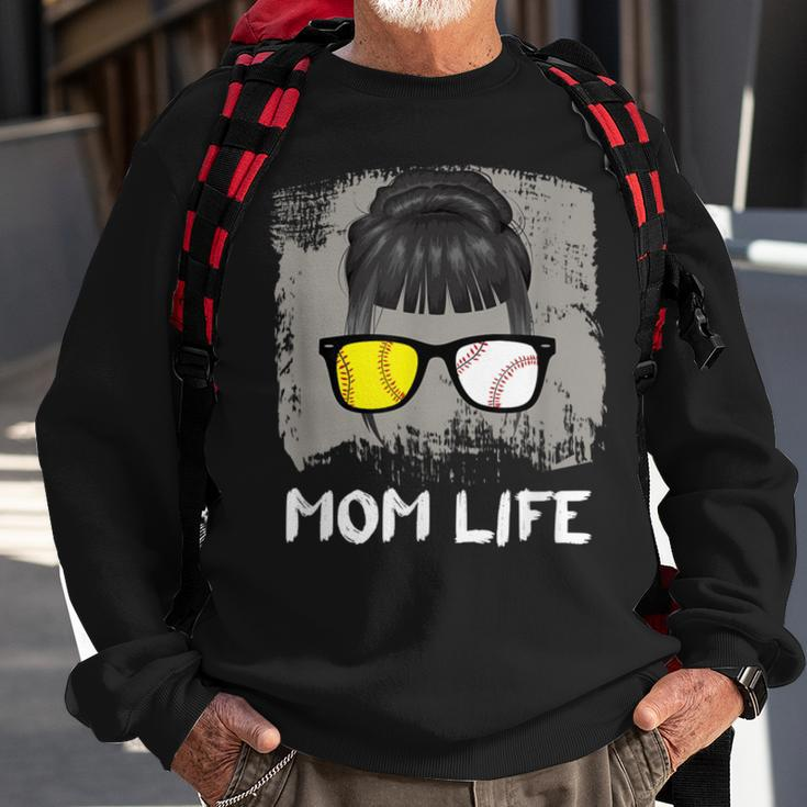 Mom Life Sport Mother Sunglasses Softball BaseballSweatshirt Gifts for Old Men