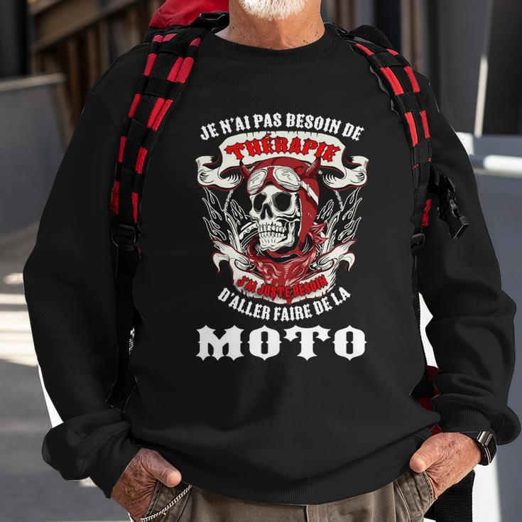 Motorrad-Enthusiasten Sweatshirt Totenkopf & Ich brauche keine Therapie Geschenke für alte Männer