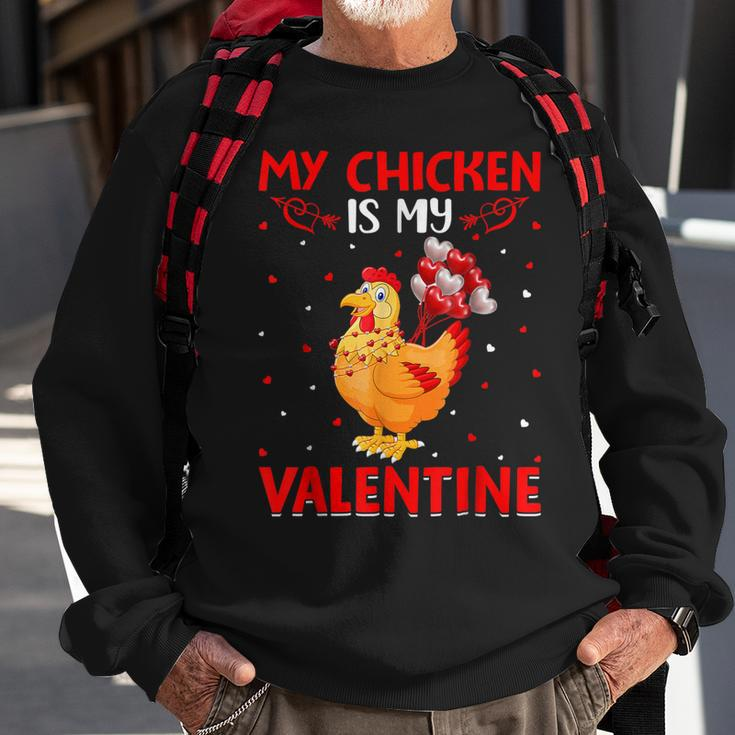 My Chicken Is My Valentine Hearts Love Chicken Valentine Sweatshirt Gifts for Old Men