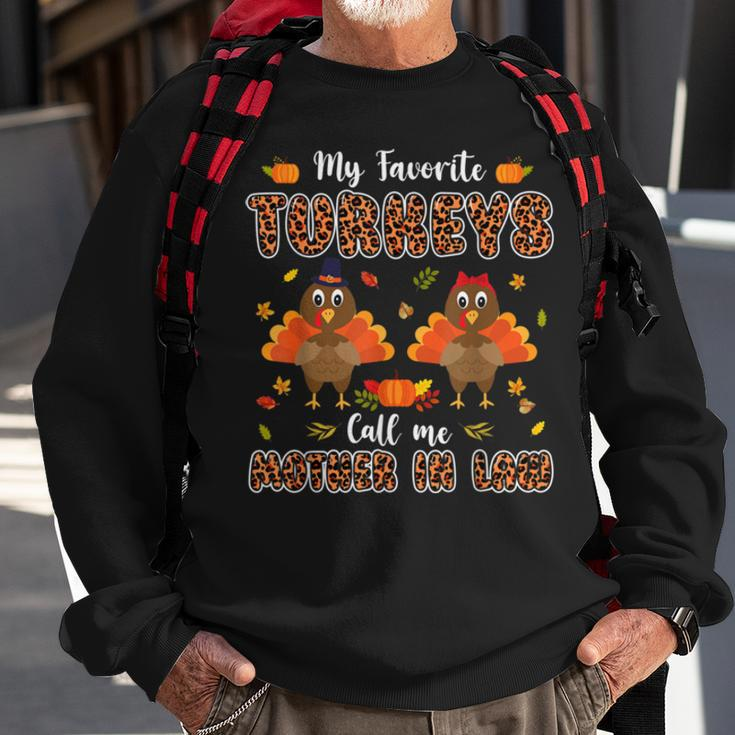 My Favorite Turkeys Call Me Mother Thanksgiving LeopardSweatshirt Gifts for Old Men