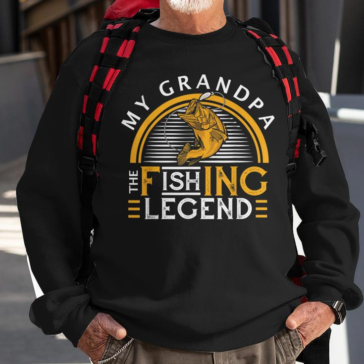 My Grandpa The Fishing Legend Fishermen Fathers Day Men Women Sweatshirt Graphic Print Unisex Gifts for Old Men