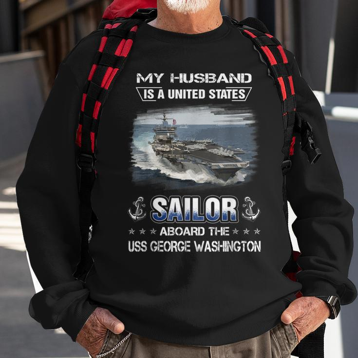 My Husband Is A Sailor Aboard Uss George Washington Cvn 73 Sweatshirt Gifts for Old Men