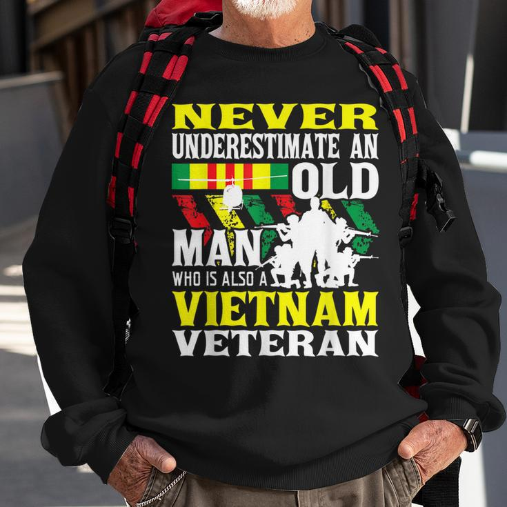 Never Underestimate An Old Man - Patriotic Vietnam Veteran Sweatshirt Gifts for Old Men