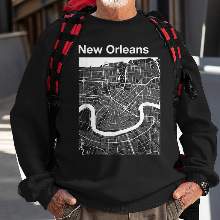 New Orleans Louisiana Vintage Style Home City Street Map Men Women Sweatshirt Graphic Print Unisex Gifts for Old Men