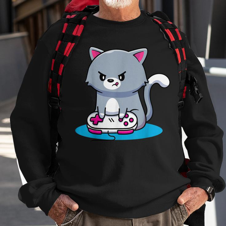 Niedliche Gaming Katze Video Game Computer Videogame Pc Sweatshirt Geschenke für alte Männer
