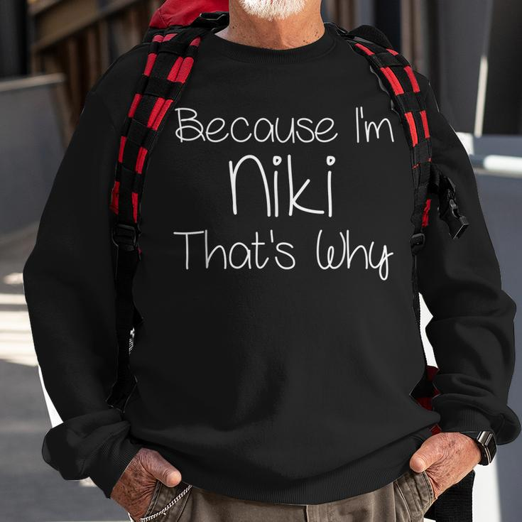 Niki Lustiges Personalisiertes Geburtstag Sweatshirt für Frauen Geschenke für alte Männer