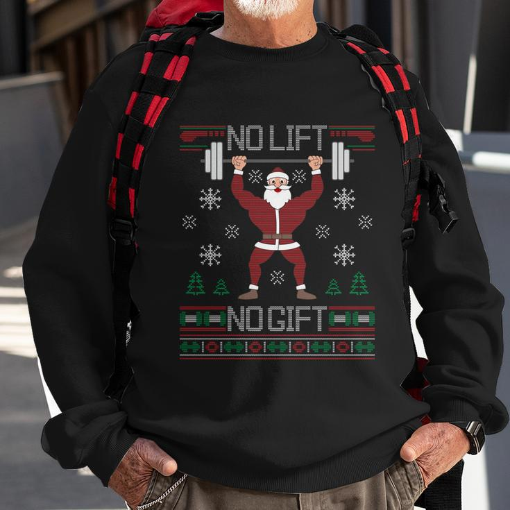 No Lift No Gift Ugly Christmas Sweater Gym Santa Long Sleeve Long Sleeve Tshirt Sweatshirt Gifts for Old Men