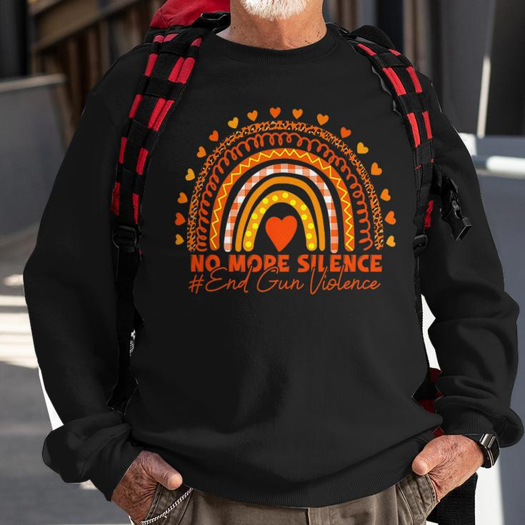 No More Silence End Gun Violence Awareness Day Wear Orange Sweatshirt Gifts for Old Men
