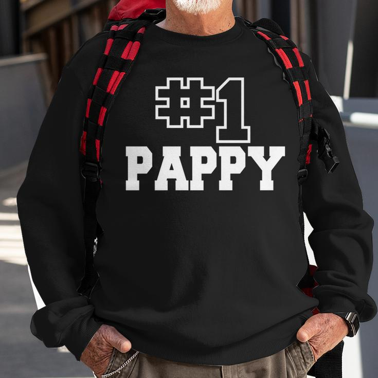 Number One Pappy No 1 Dad Best Grandpa Fathers Day Mens  Sweatshirt Gifts for Old Men