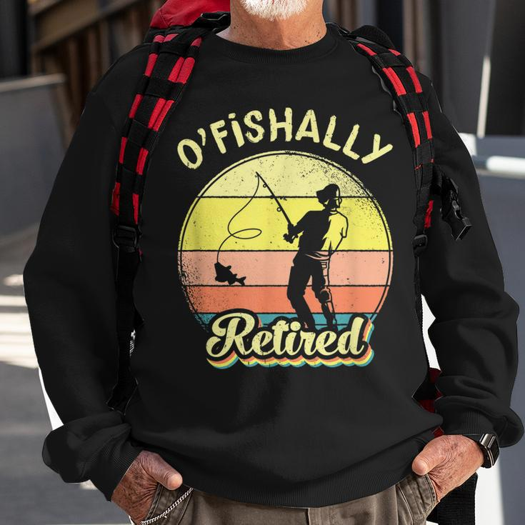 Ofishally Retired Fishing Retirement Men Women Sweatshirt Graphic Print Unisex Gifts for Old Men