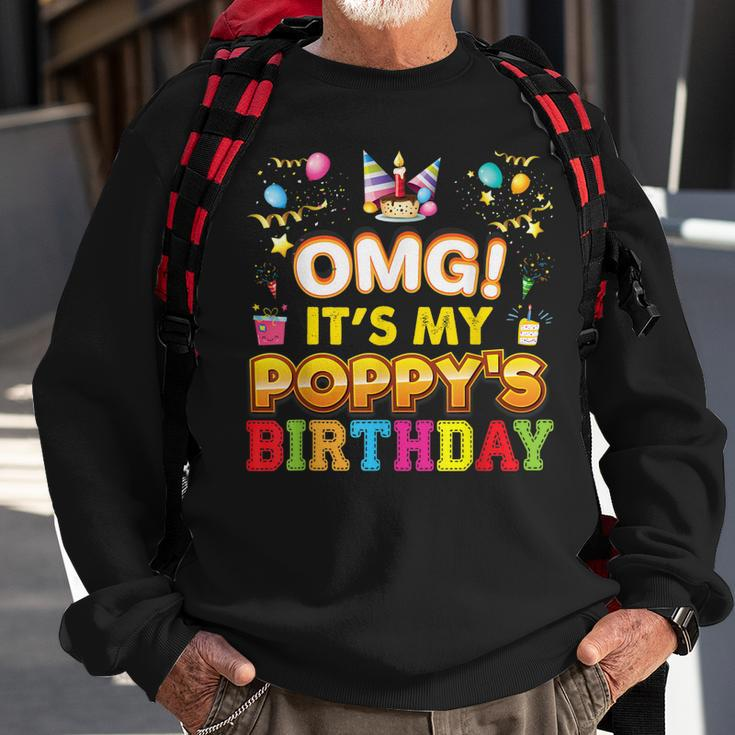 Omg Its My Poppy Birthday Happy Gift Vintage Perfect Kid Sweatshirt Gifts for Old Men