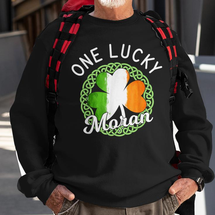 One Lucky Moran Irish Family Name Sweatshirt Gifts for Old Men