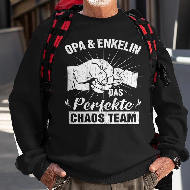 Opa Enkelin Das Perfekte Chaos Team Lustig Partnerlook Opa Sweatshirt Geschenke für alte Männer