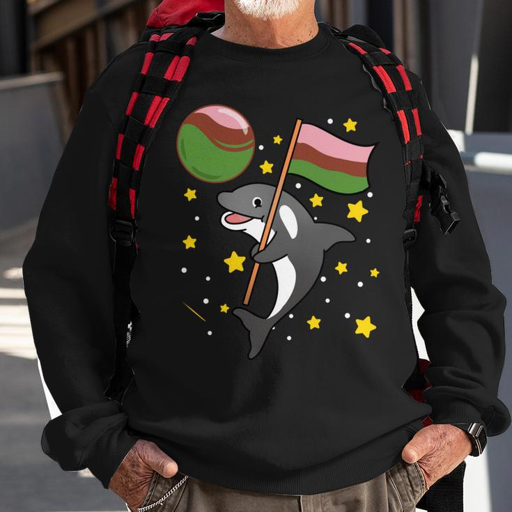 Orca In Space Gynesexual Pride Sweatshirt Gifts for Old Men