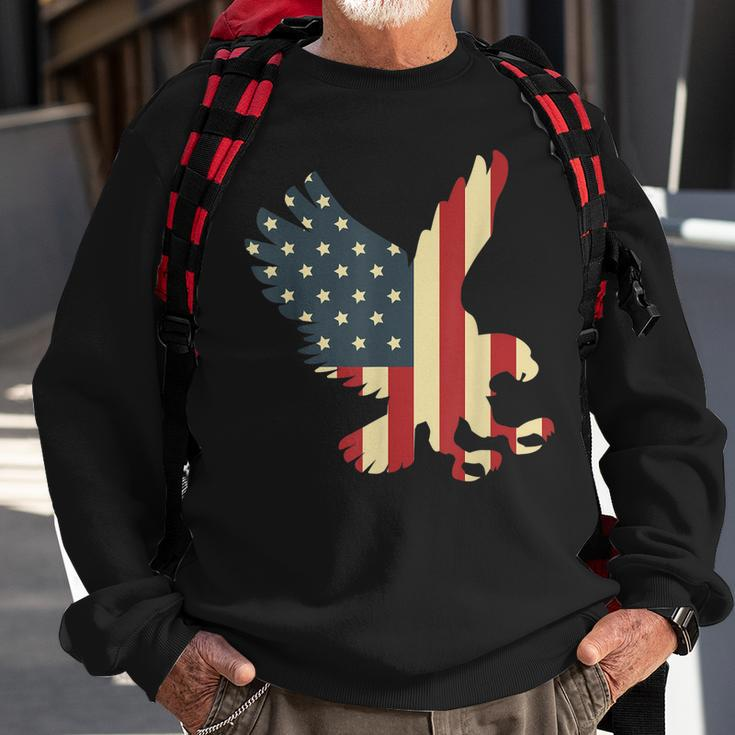 Patriotic Eagle Usa American Flag Proud Veteran Sweatshirt Gifts for Old Men