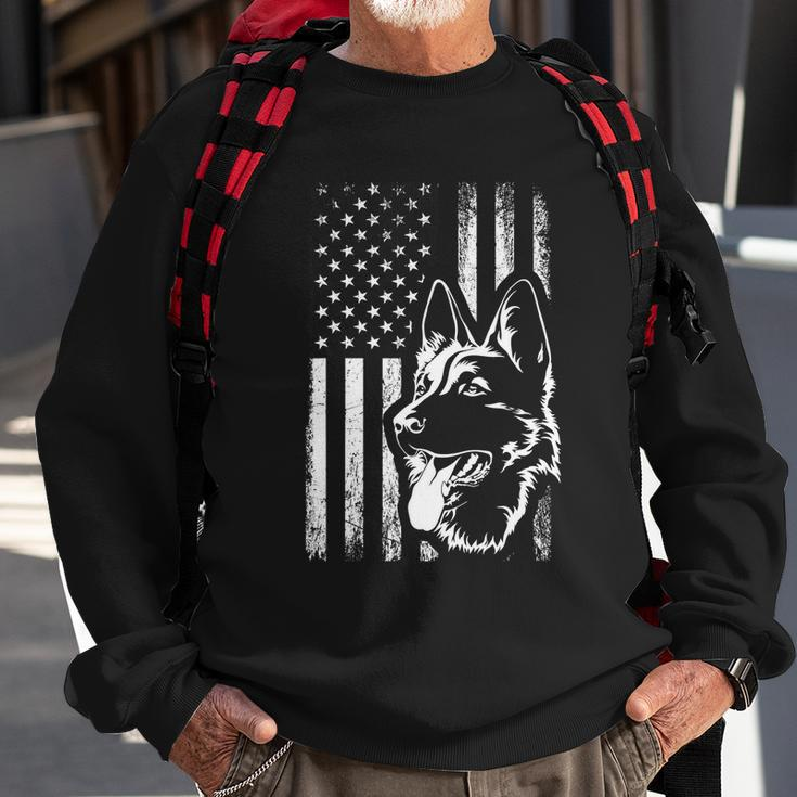 Patriotic German Shepherd American Flag Dog Lover Gift Tshirt V5 Sweatshirt Gifts for Old Men