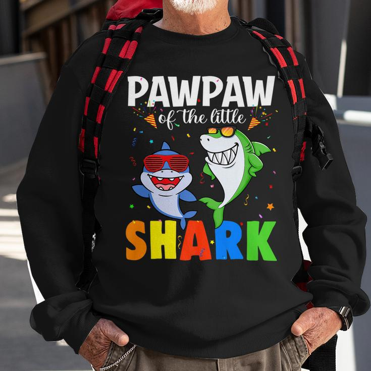 Pawpaw Of The Birthday Little Shark Themed Family Birthday Sweatshirt Gifts for Old Men