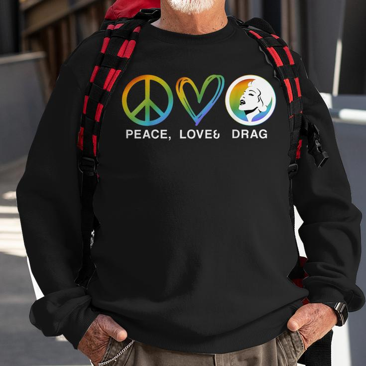 Peace Love And Drag - Drag Is Not A Crime Lgbt Gay Pride Sweatshirt Gifts for Old Men