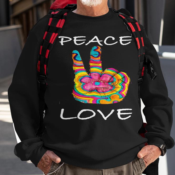 Peace Love Flower 60Er 70Er Jahre I Hippie-Kostüm Outfit Sweatshirt Geschenke für alte Männer