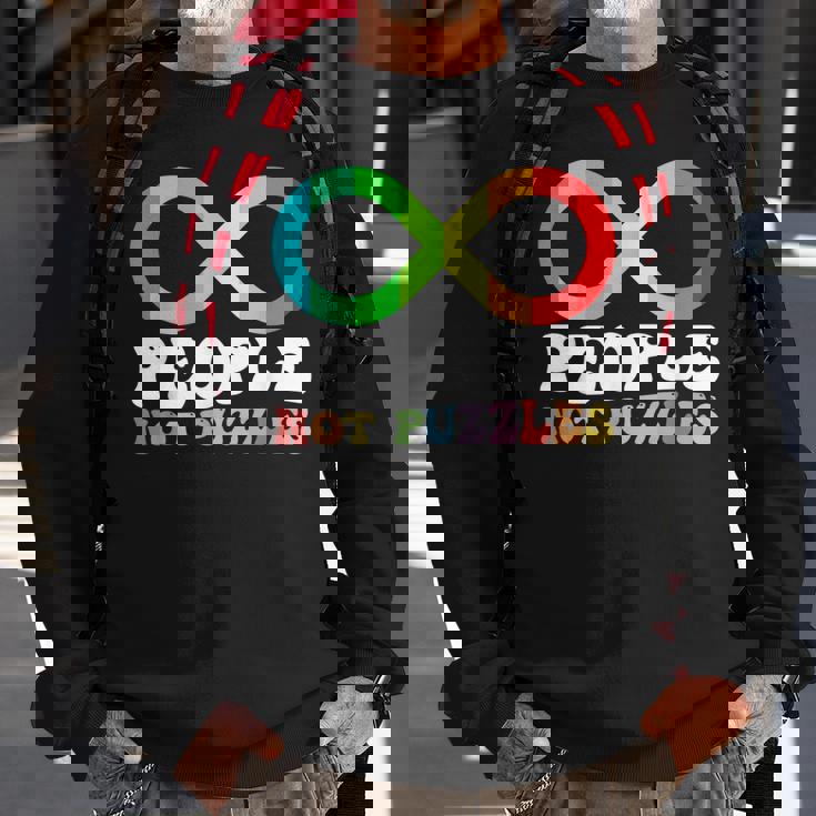 People Not Puzzles Autism Awareness Neurodiversity Inclusion Sweatshirt Gifts for Old Men