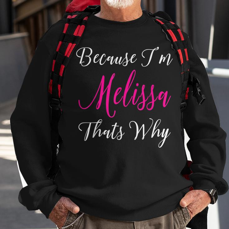 Personalized Gift Melissa Name Custom Women Cute Pink Men Women Sweatshirt Graphic Print Unisex Gifts for Old Men