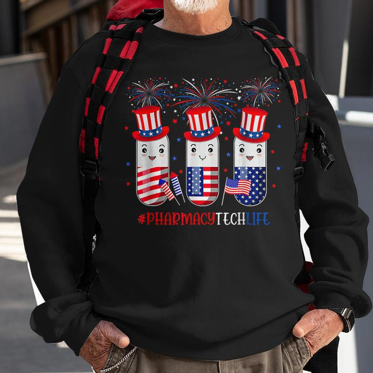 Pharmacy Tech Funny Pills American Patriotic 4Th Of July Sweatshirt Gifts for Old Men