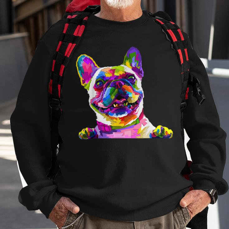 Pop Art Bulldog Gifts Mom Dog Dad Frenchie Sweatshirt Gifts for Old Men