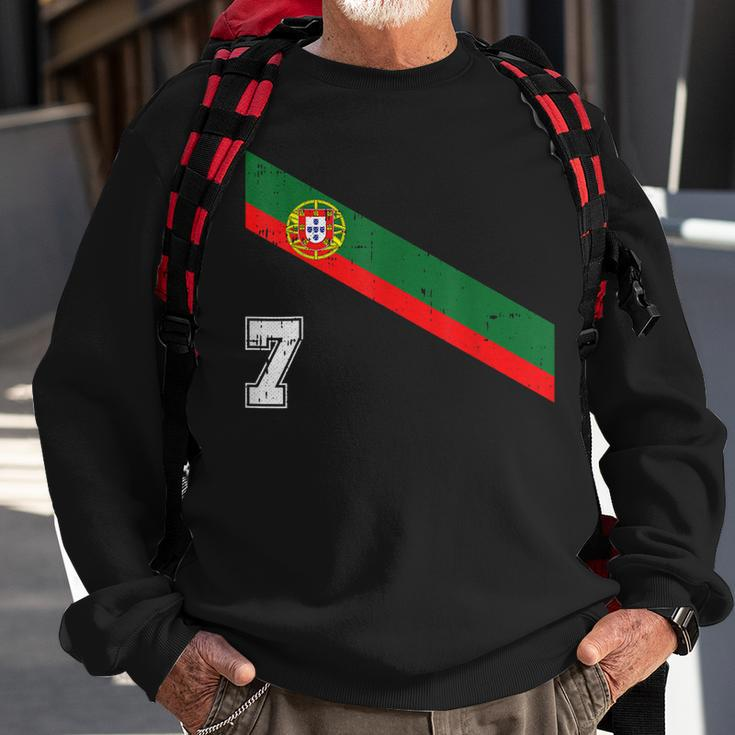 Portugal Soccer Number 7 Portugese Football Sports Lover Fan Men Women Sweatshirt Graphic Print Unisex Gifts for Old Men