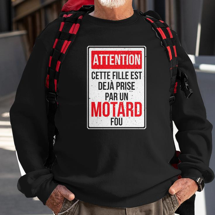 Prise Par Un Motard Fou Sweatshirt Geschenke für alte Männer