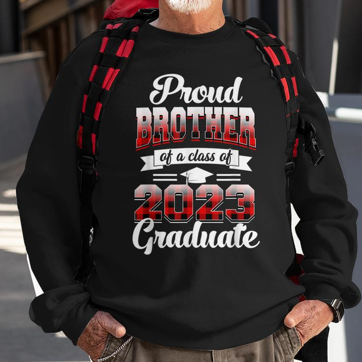 Proud Brother Of A Class Of 2023 Graduate Red Plaid Sweatshirt Gifts for Old Men
