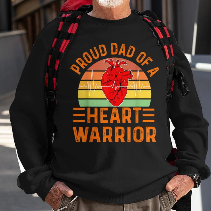 Proud Dad Of A Heart Warrior Heart Attack Survivor Vintage Sweatshirt Gifts for Old Men