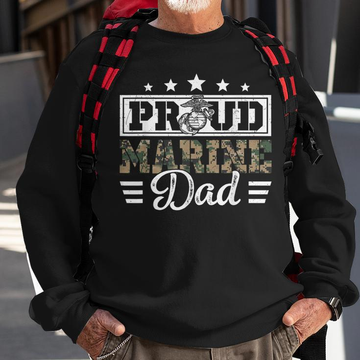 Proud Marine Military Dad Veteran Sweatshirt Gifts for Old Men