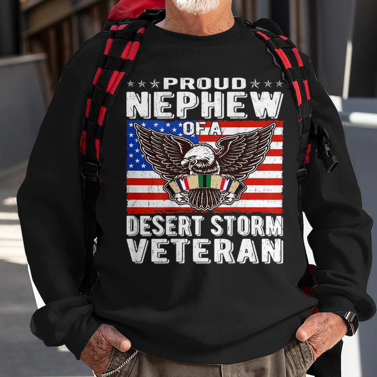 Proud Nephew Of Desert Storm Veteran Persian Gulf War Vet Men Women Sweatshirt Graphic Print Unisex Gifts for Old Men