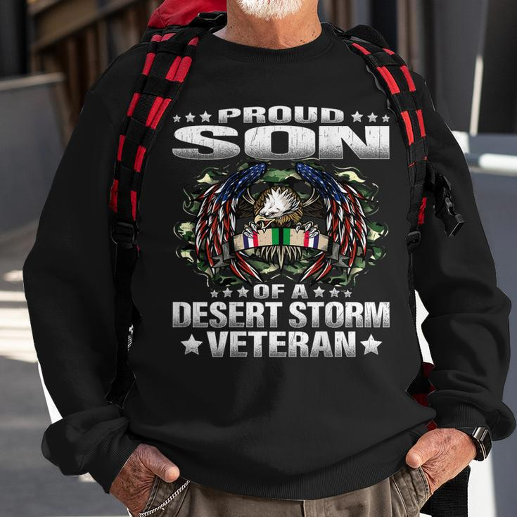 Proud Son Of A Desert Storm Veteran Military Vets Child Men Women Sweatshirt Graphic Print Unisex Gifts for Old Men