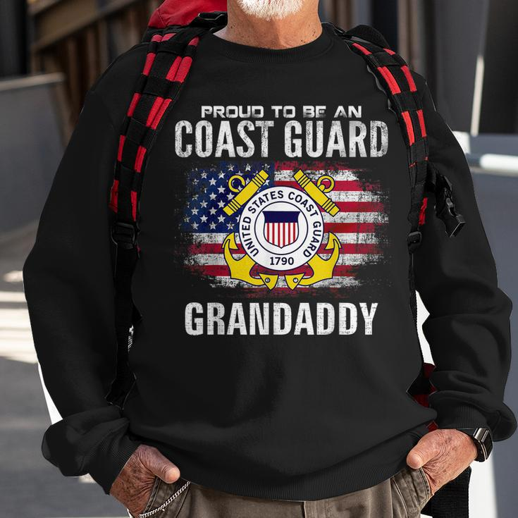 Proud To Be An Coast Guard Grandaddy American Flag Veteran Sweatshirt Gifts for Old Men