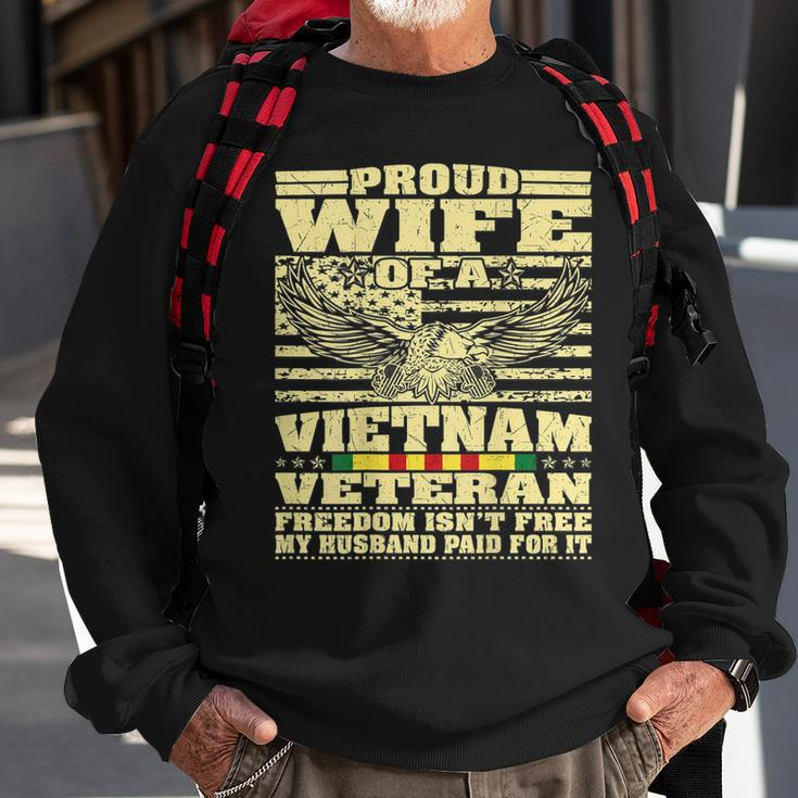 Proud Wife Of Vietnam Veteran - Military Freedom Isnt Free Men Women Sweatshirt Graphic Print Unisex Gifts for Old Men