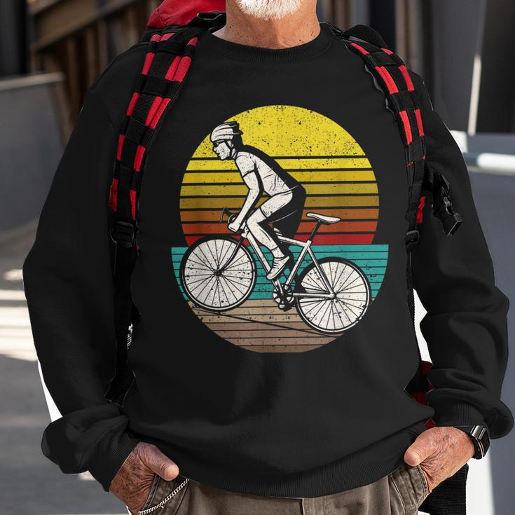 Radfahrer-Silhouette Sweatshirt im Retro-Stil der 70er, Vintage-Design Geschenke für alte Männer