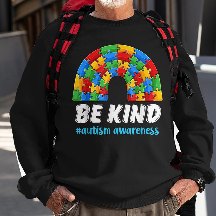 Rainbow Puzzle Autism Support Be Kind Autism Awareness Sweatshirt Gifts for Old Men