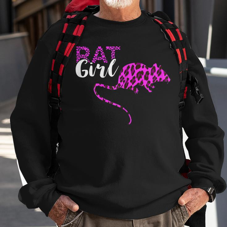 Ratte Mädchen Leopard Herz Sweatshirt für Rattenbesitzer Geschenke für alte Männer