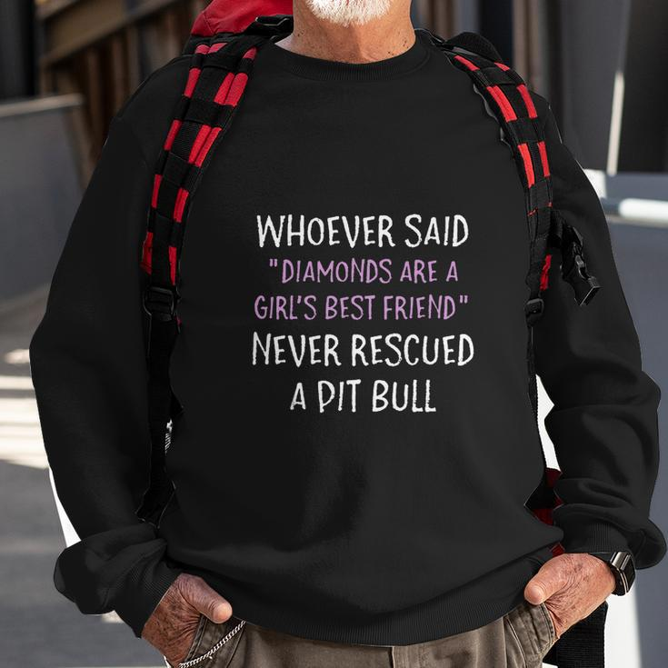 Rescue Dog Sarcastic Saying Pit Bull Men Women Sweatshirt Graphic Print Unisex Gifts for Old Men