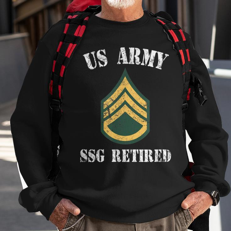 Retired Army Staff Sergeant Military Veteran Retiree Men Women Sweatshirt Graphic Print Unisex Gifts for Old Men