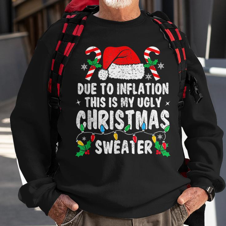 Retro Christmas Due To Inflation Ugly Christmas Sweaters Men Women Sweatshirt Graphic Print Unisex Gifts for Old Men
