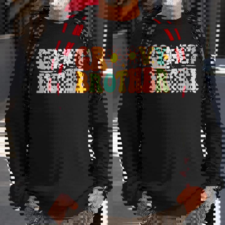 Retro Groovy Brother Matching Family Birthday Groovy Brother Sweatshirt Gifts for Old Men