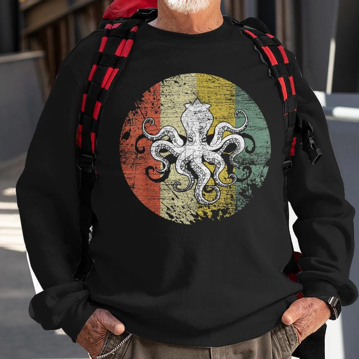 Retro Octopus Men Women Sweatshirt Graphic Print Unisex Gifts for Old Men