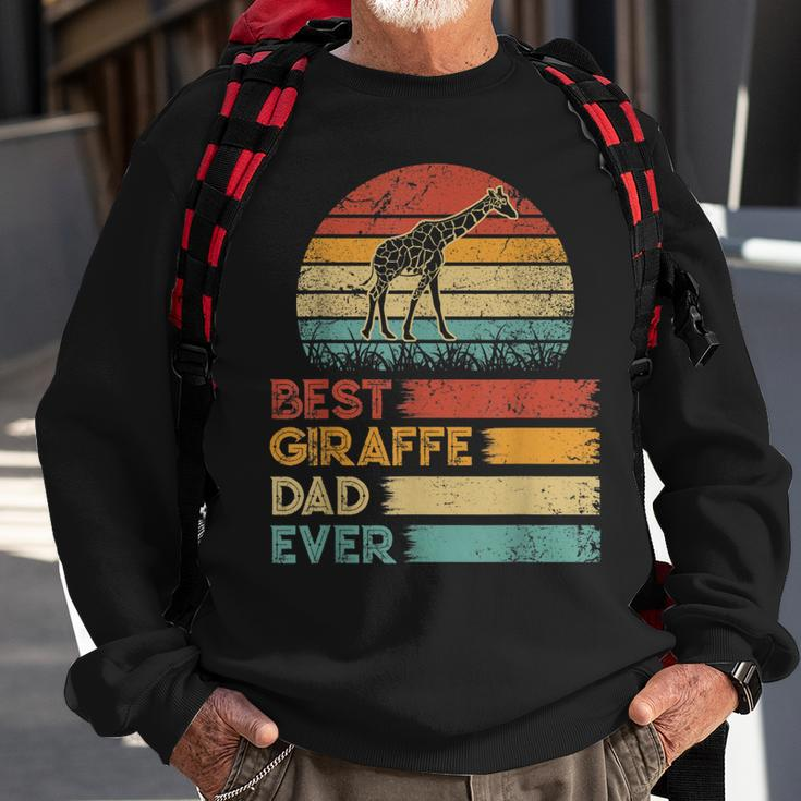 Retro Vintage Best Giraffe Dad Ever Animals Lover Sweatshirt Gifts for Old Men