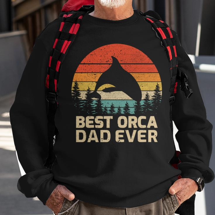 Retro Vintage Best Orca Dad Ever Father’S Day Long Sleeve Sweatshirt Gifts for Old Men
