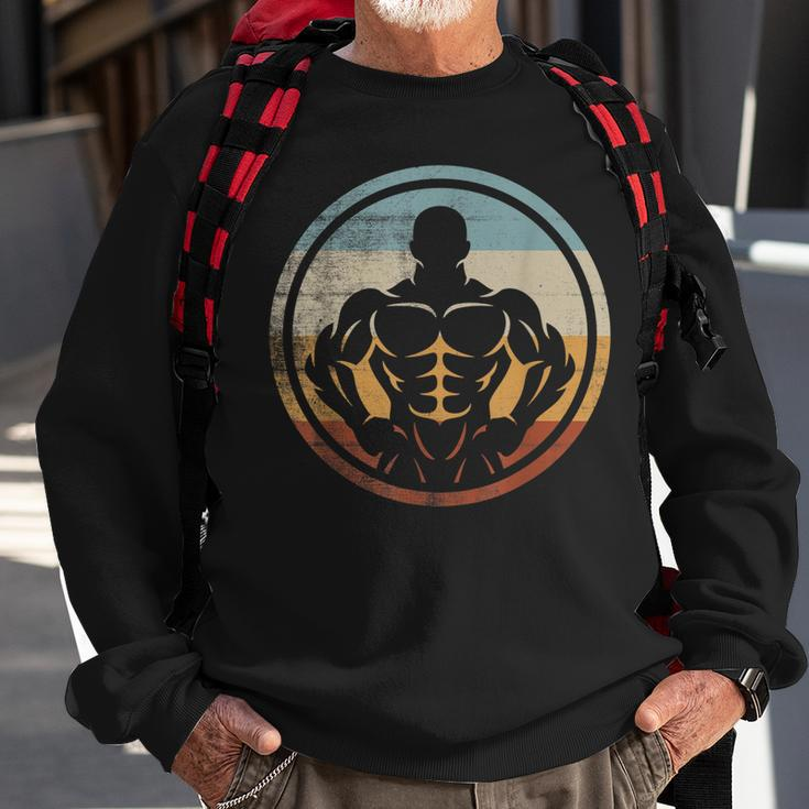 Retro Vintage Bodybuilder Fitnessstudio Gym Sweatshirt Geschenke für alte Männer